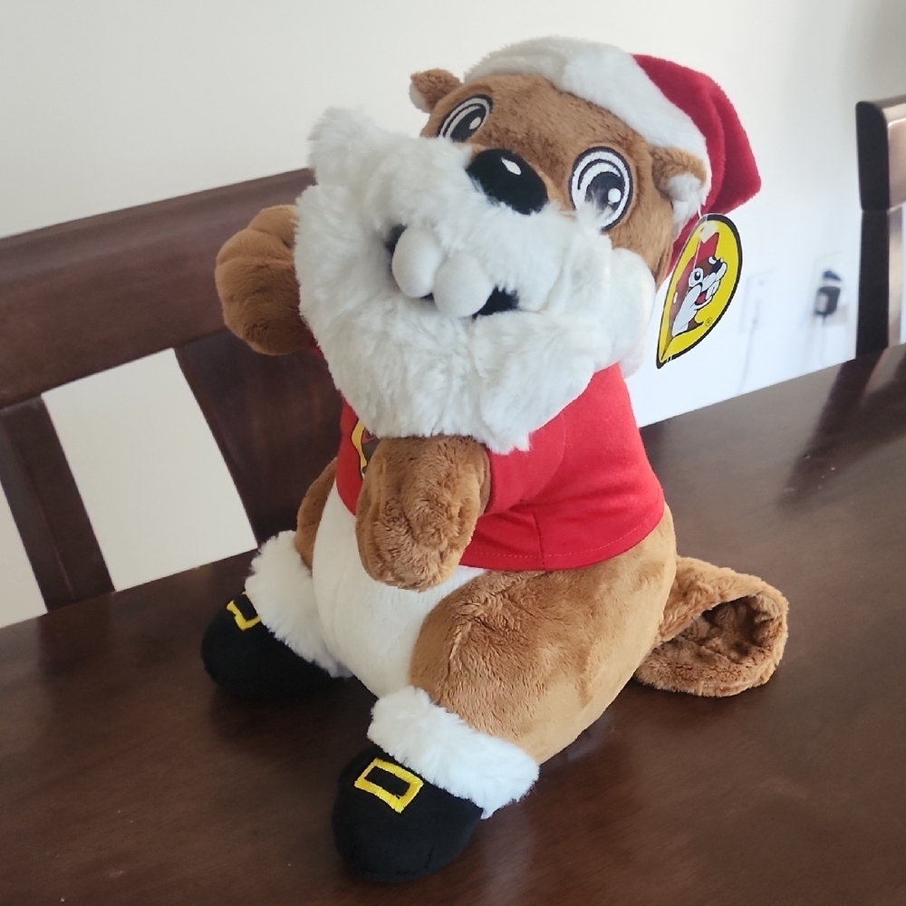 NWT Buc-ees Christmas Santa Brown and White Plush Toy
